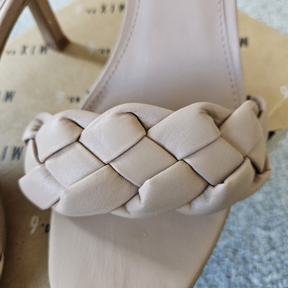 Mix No. 6 braided wide strap heel sandals, 8.5, nude - Picture 3 of 7